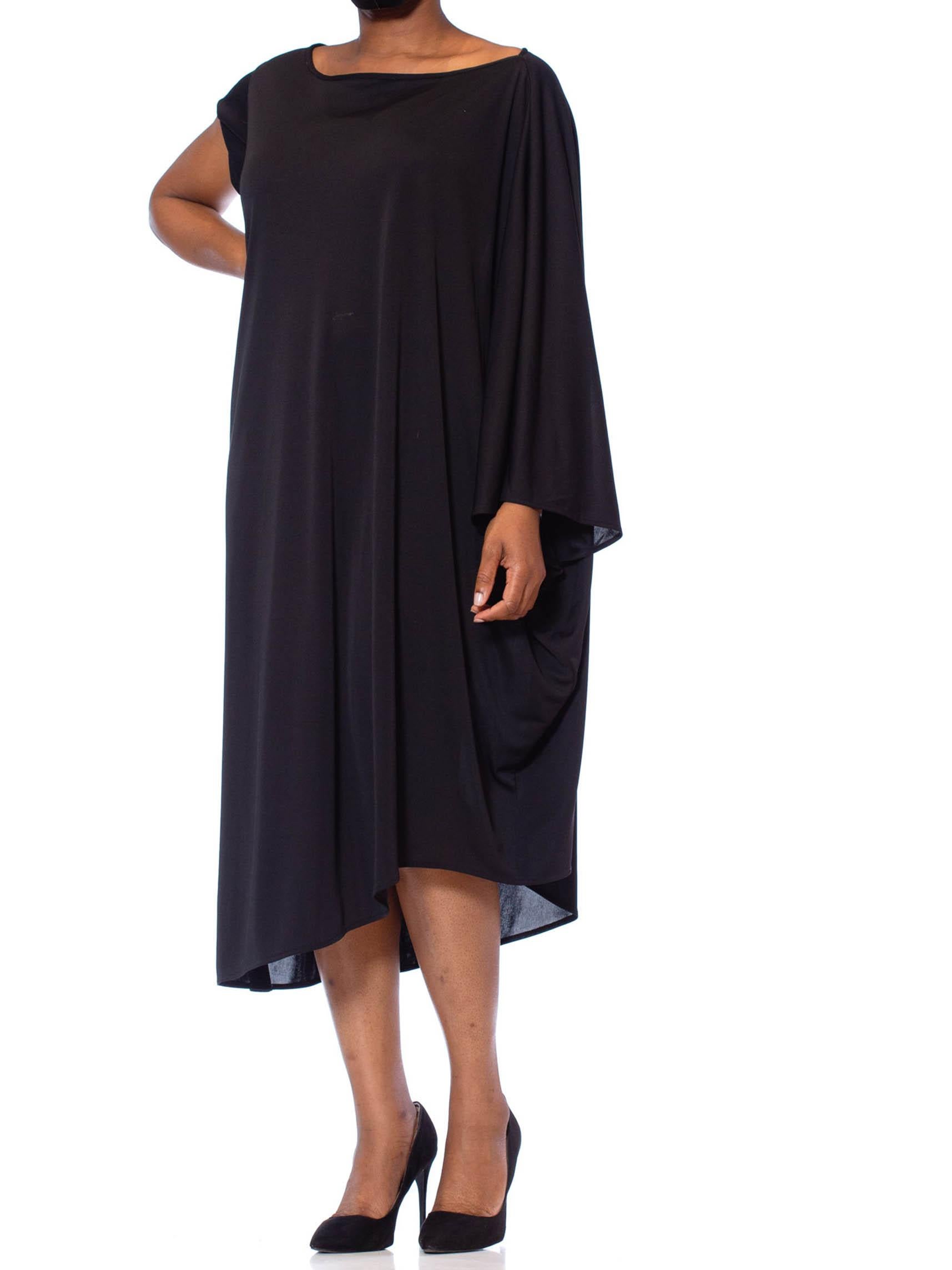 Women's Black Poly Blend Jersey One Sleeve Kaftan Dress For Sale