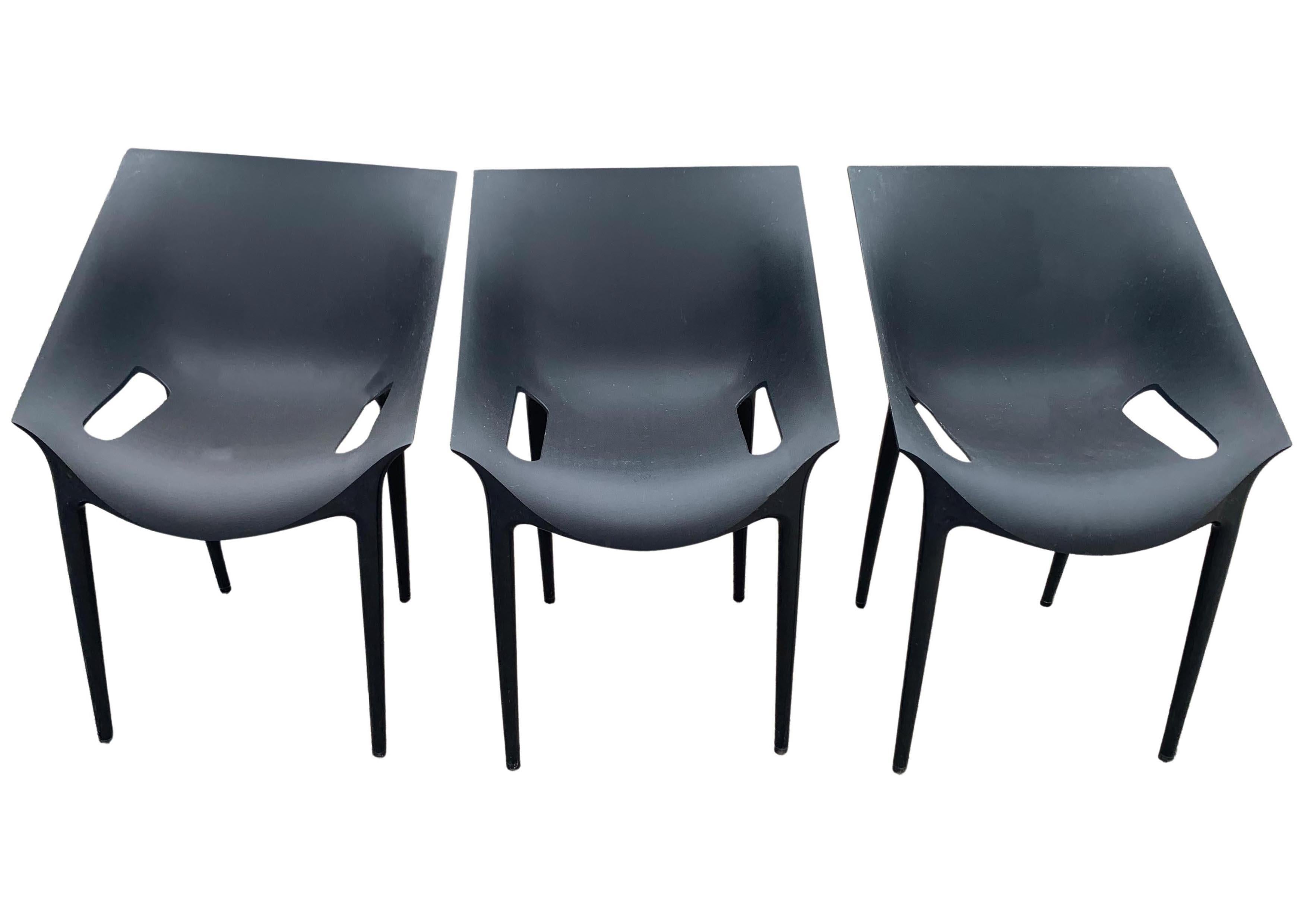 Contemporary Black Polypropylene Stackable DR. Yes Chair by Philippe Starck & Eugeni Quitllet For Sale