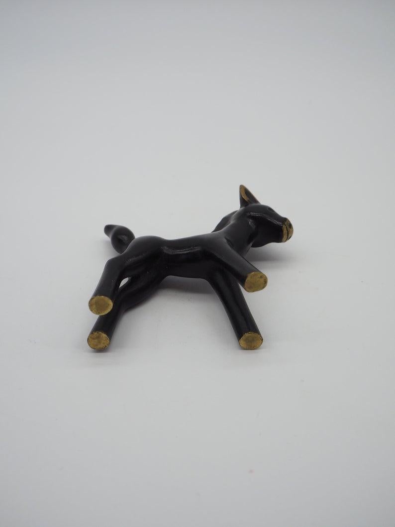Ferronnerie Poney noir, laiton, dans le style de Herta Baller, Autriche en vente