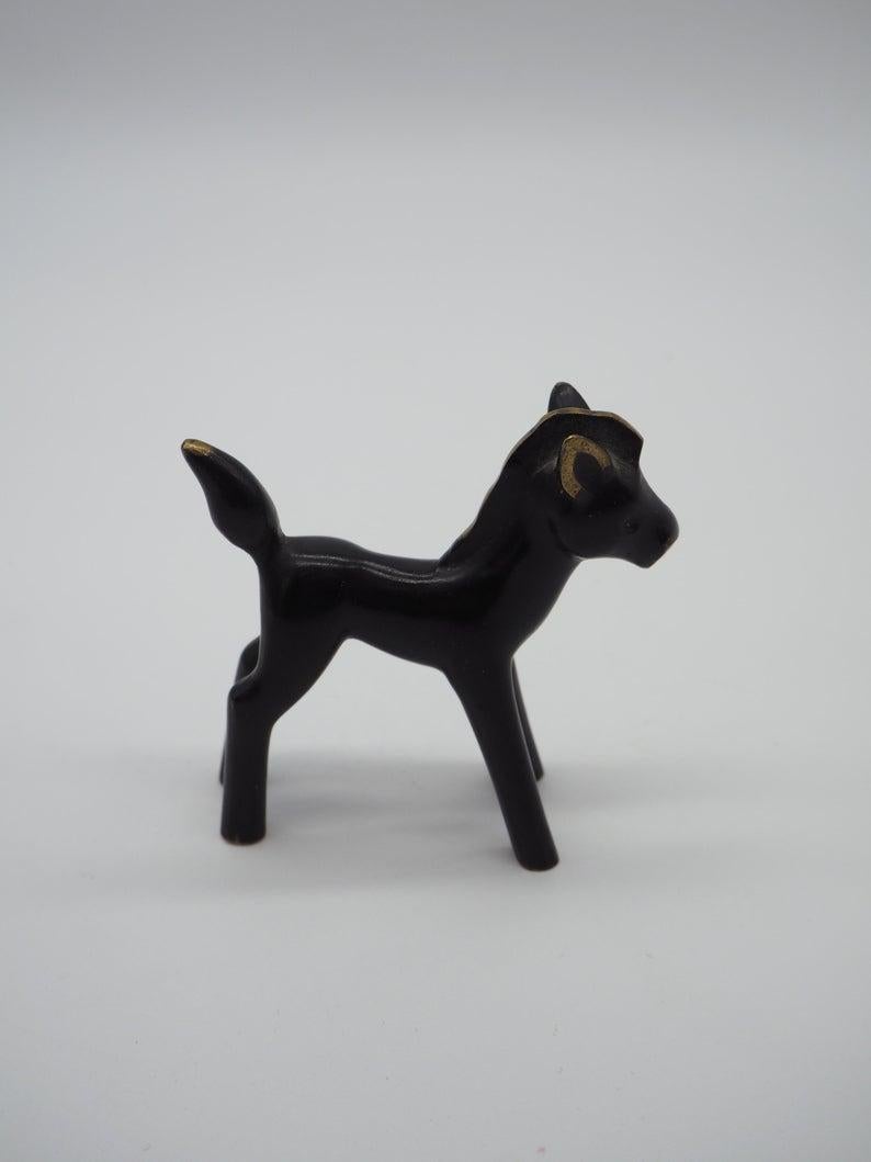 Black Pony, Brass, in Style of Herta Baller, Austria In Good Condition For Sale In Vienna, AT