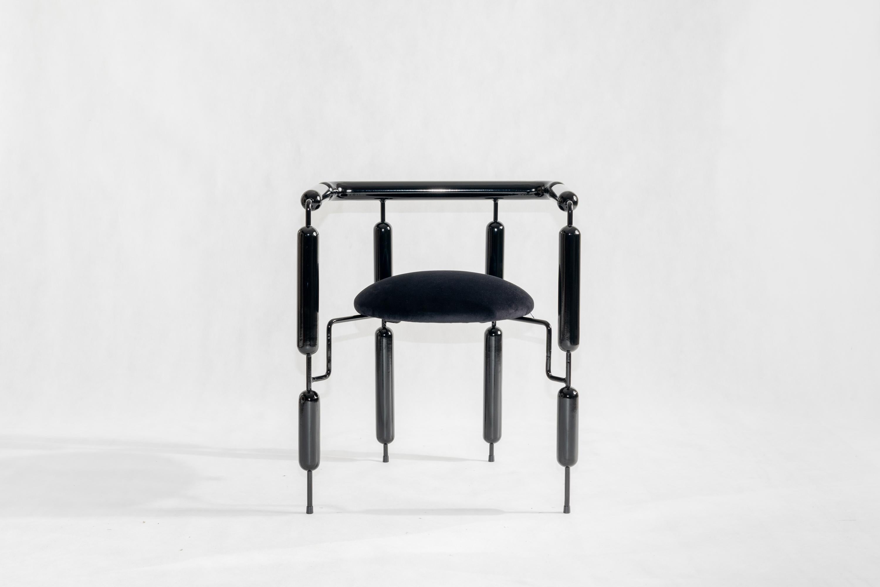 Post-Modern Black Poodle Armchair by  Mati Sipiora For Sale