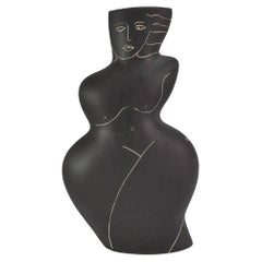 Black Porcelain Figure Vase