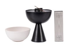 Black Porcelain Incense Burner Candleholder