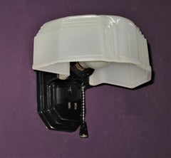 Black Porcelain Sconce with Oversized Camphor Glass, 1930s