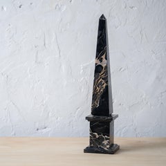 Black Portoro Italian Marble Obelisk