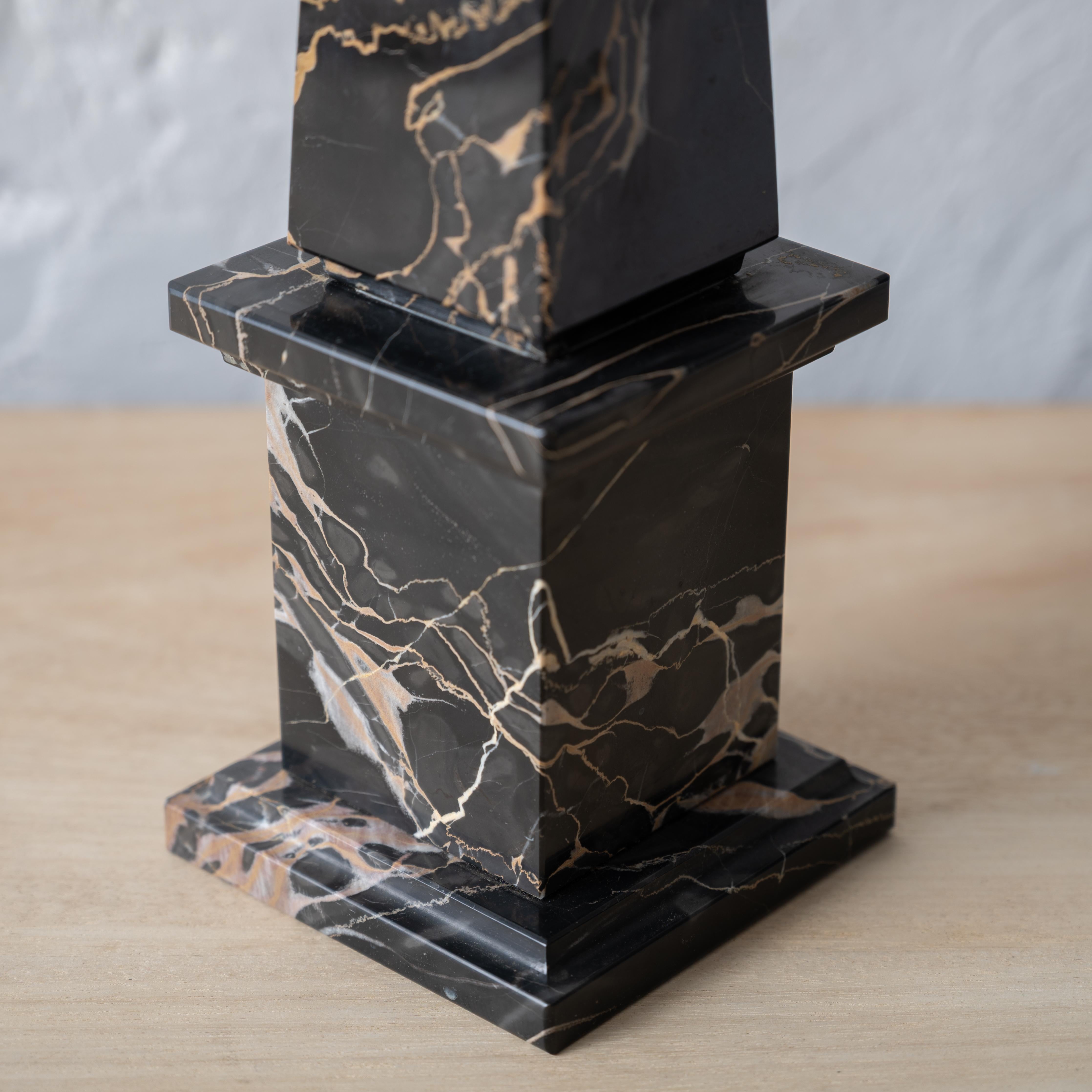 Black Portoro Italian Marble Obelisk For Sale 2
