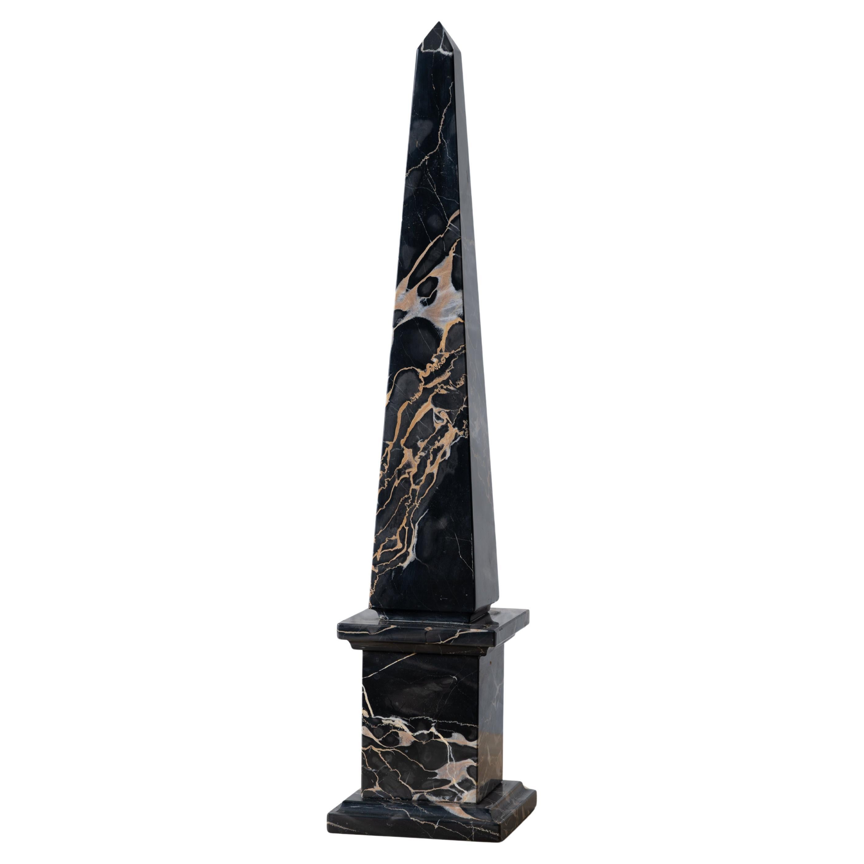 Black Portoro Italian Marble Obelisk For Sale