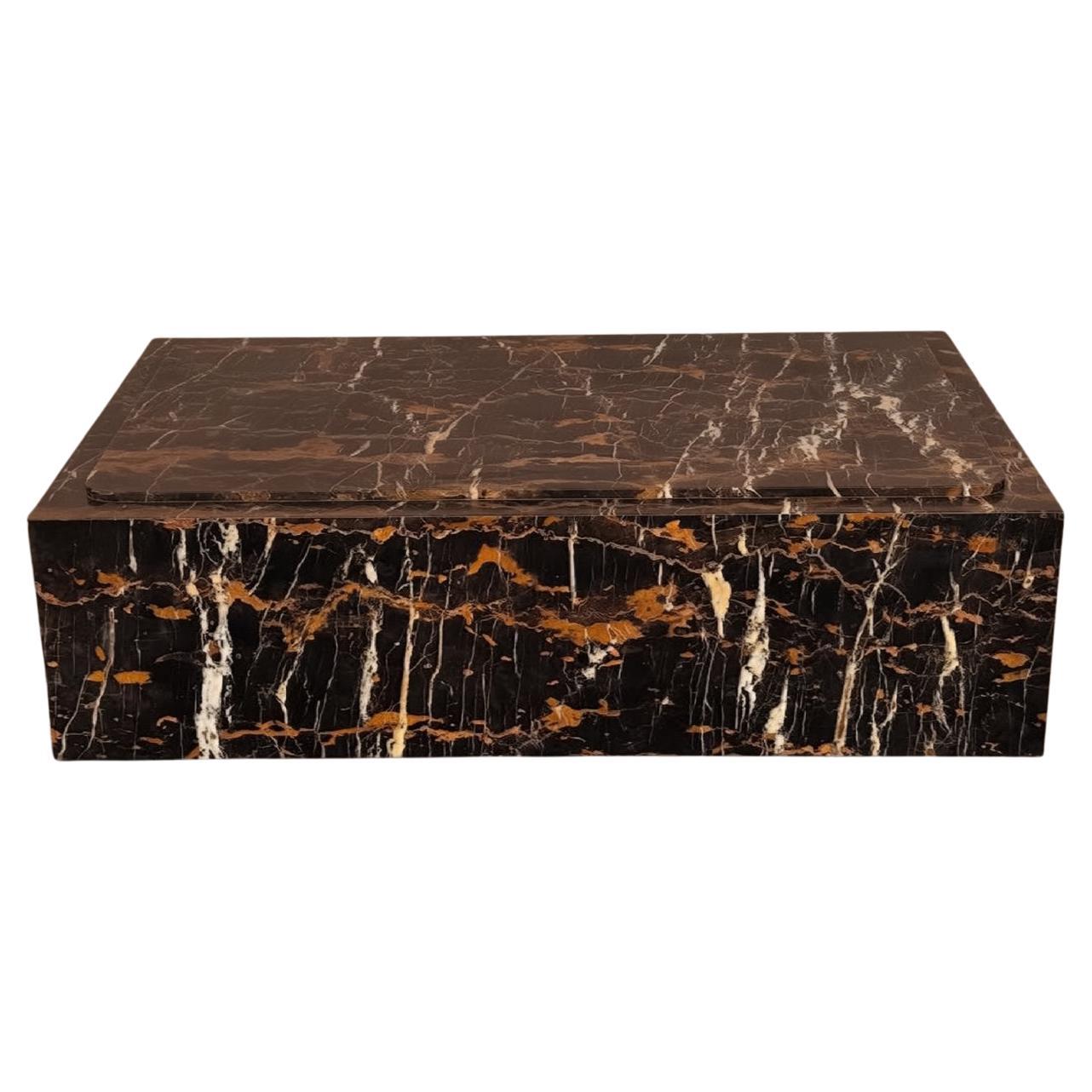 Black Portoro Marble Coffee Table For Sale