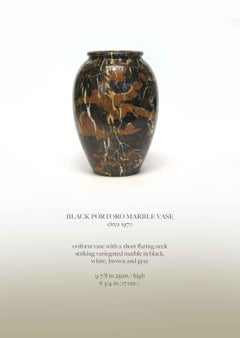 Black Portoro Marble Vase, circa 1970