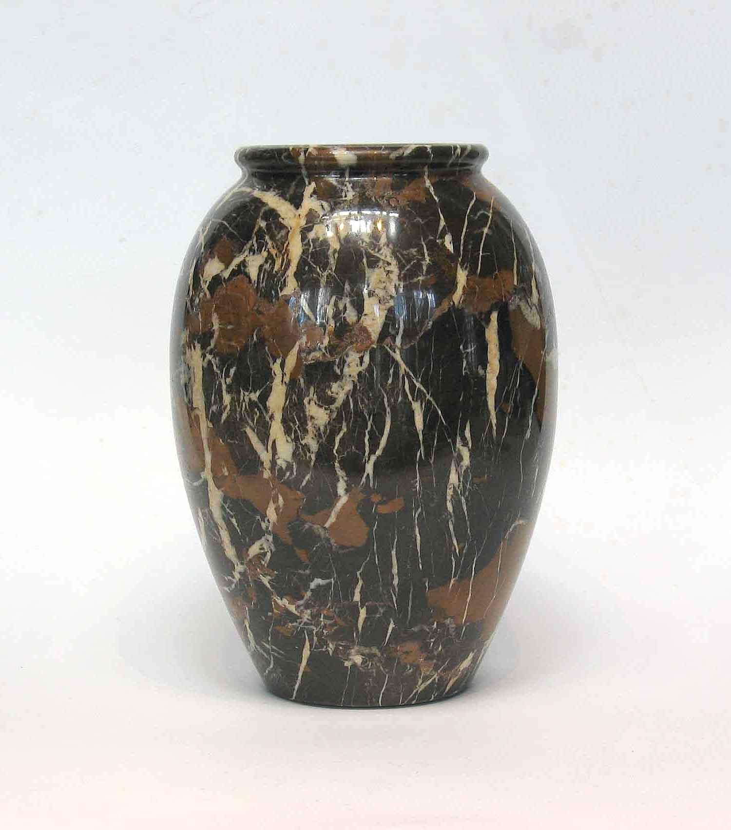 Unknown Black Portoro Marble Vase, circa 1970 For Sale