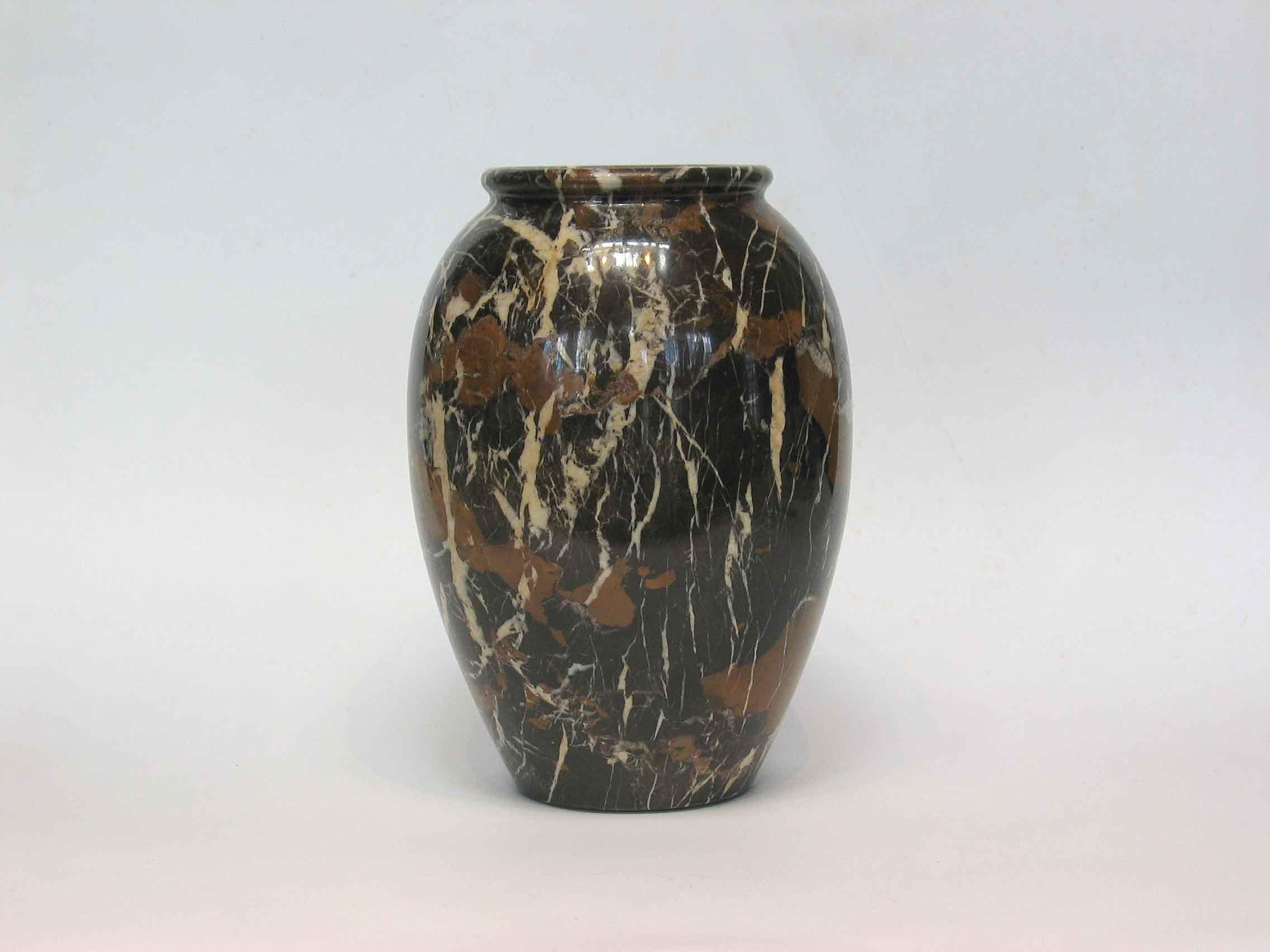 20th Century Black Portoro Marble Vase, circa 1970 For Sale