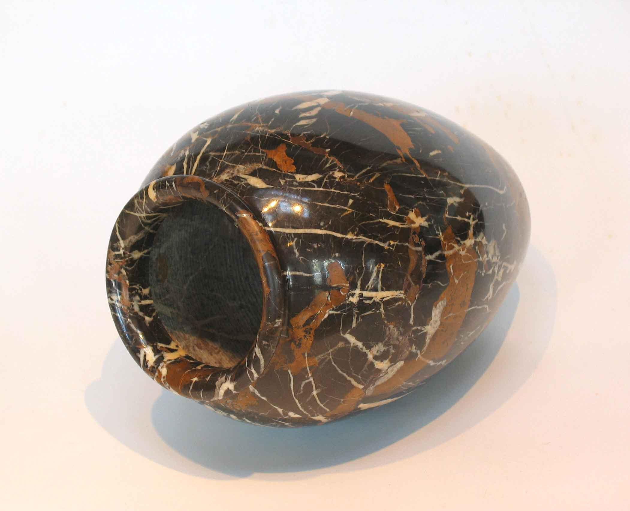 Black Portoro Marble Vase, circa 1970 For Sale 1