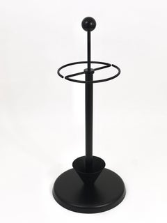 Black Post Modern Castiglioni Memphis Style Umbrella Stand, Italy, 1980s