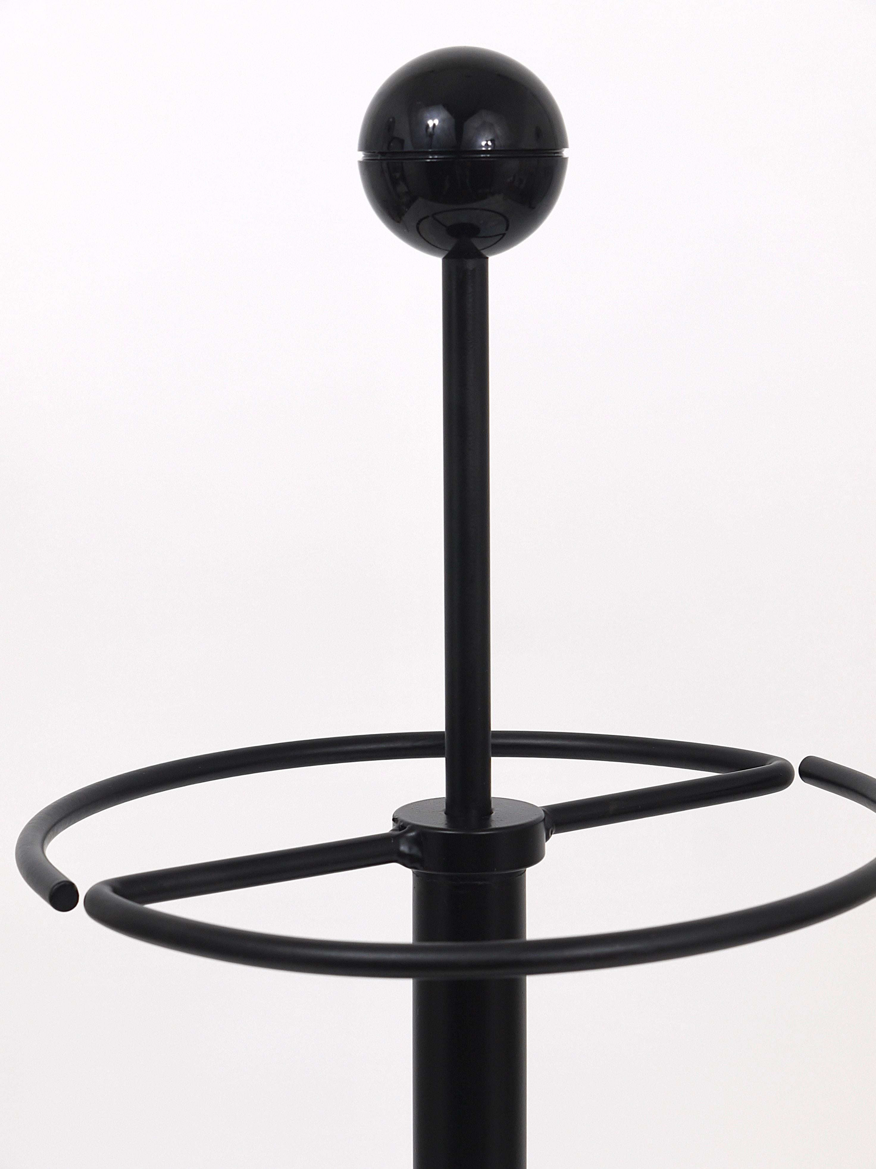 20th Century Black Post Modern Castiglioni Memphis Style Umbrella Stand, Italy, 1980s For Sale