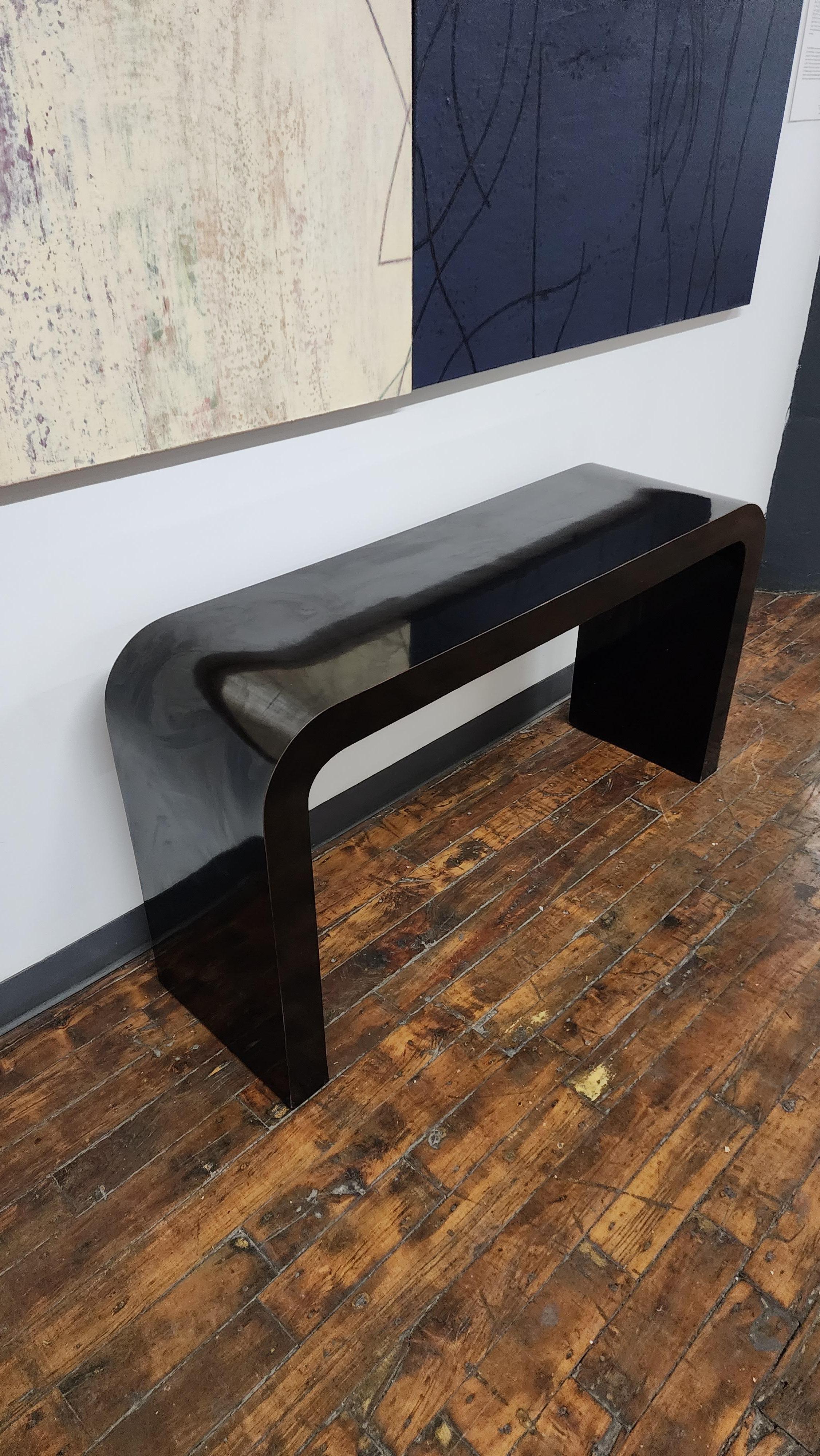 American Black Post Modern Waterfall Console Table