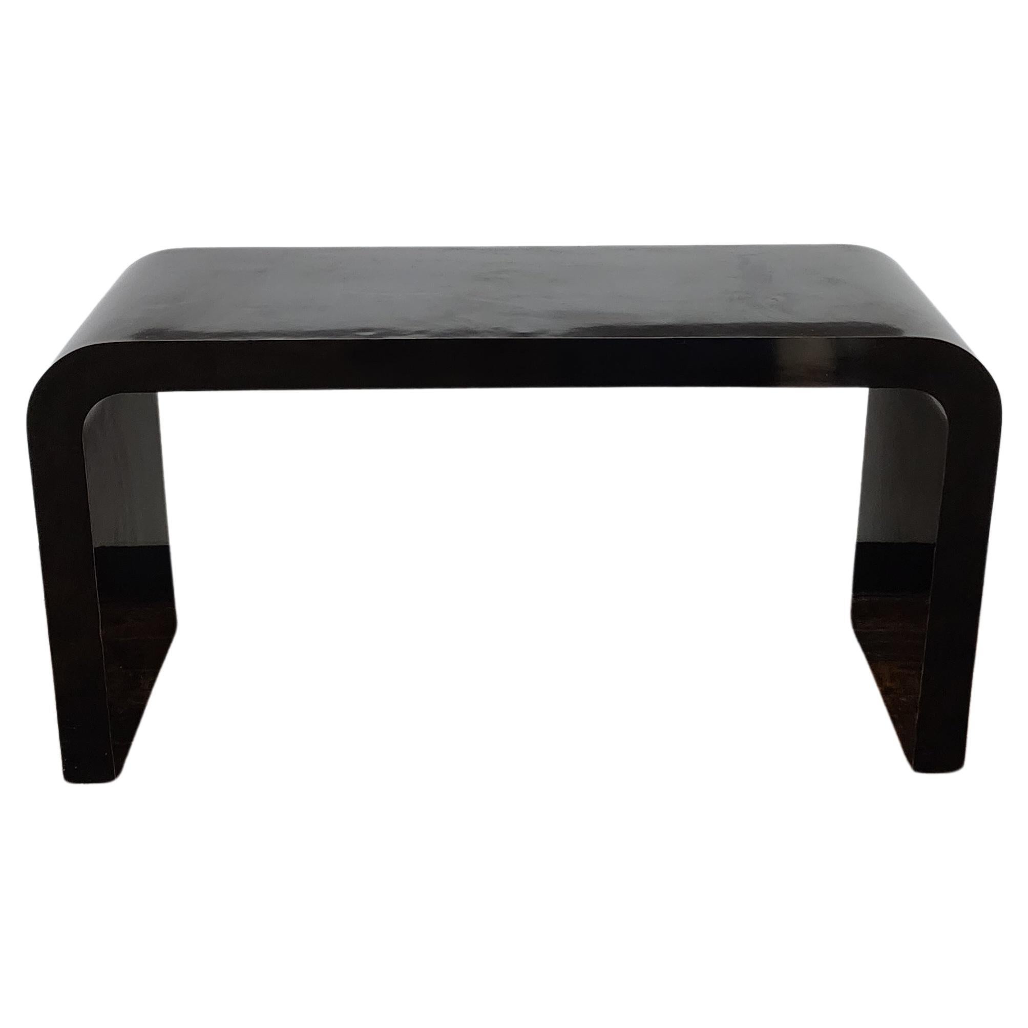 Black Post Modern Waterfall Console Table For Sale