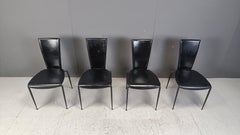 Black postmodern dining chairs by Arper italy, 1980s - set of 4