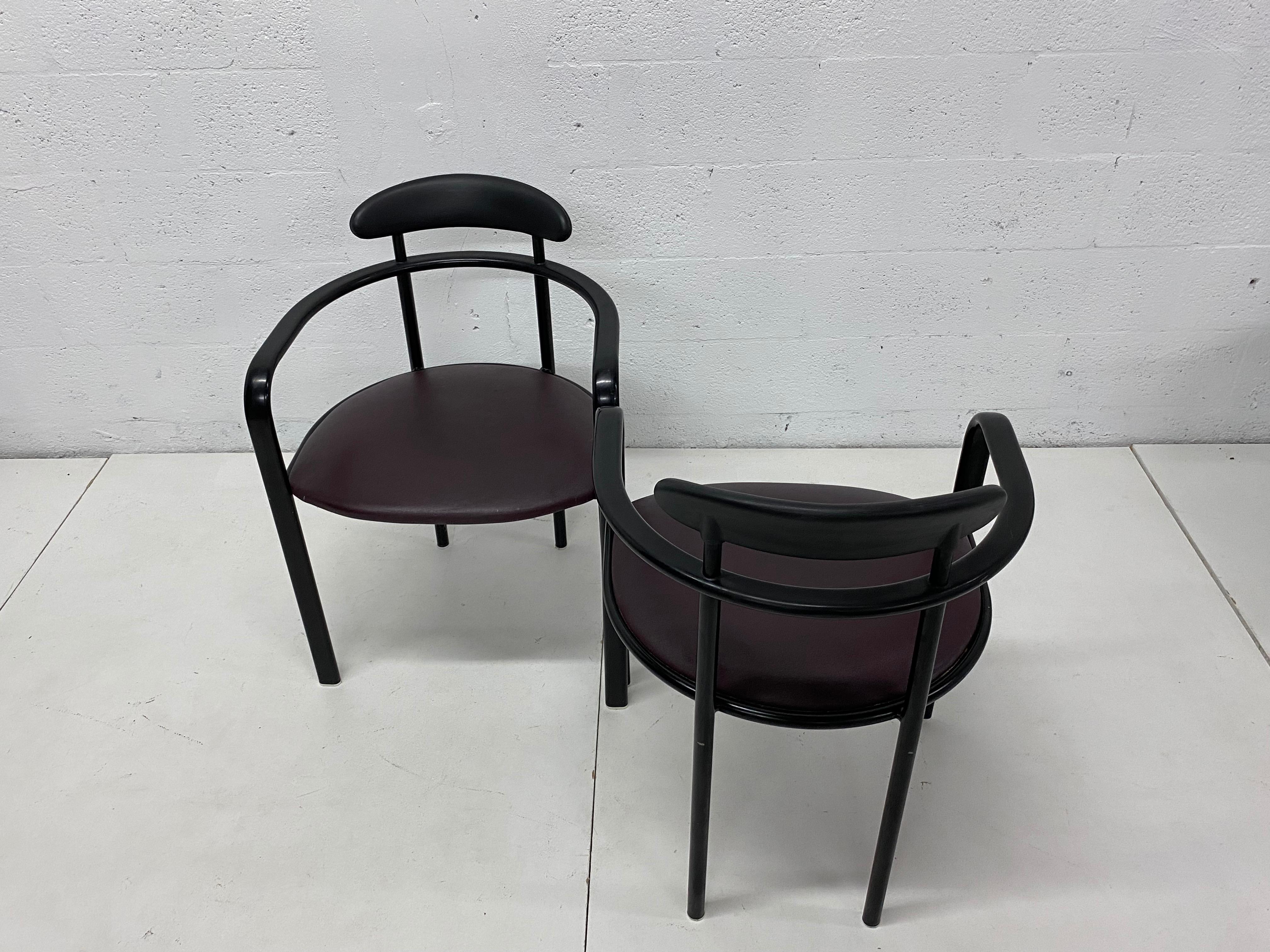 Black Postmodern Dining Chairs by Hank Loewenstein, 1980s 1