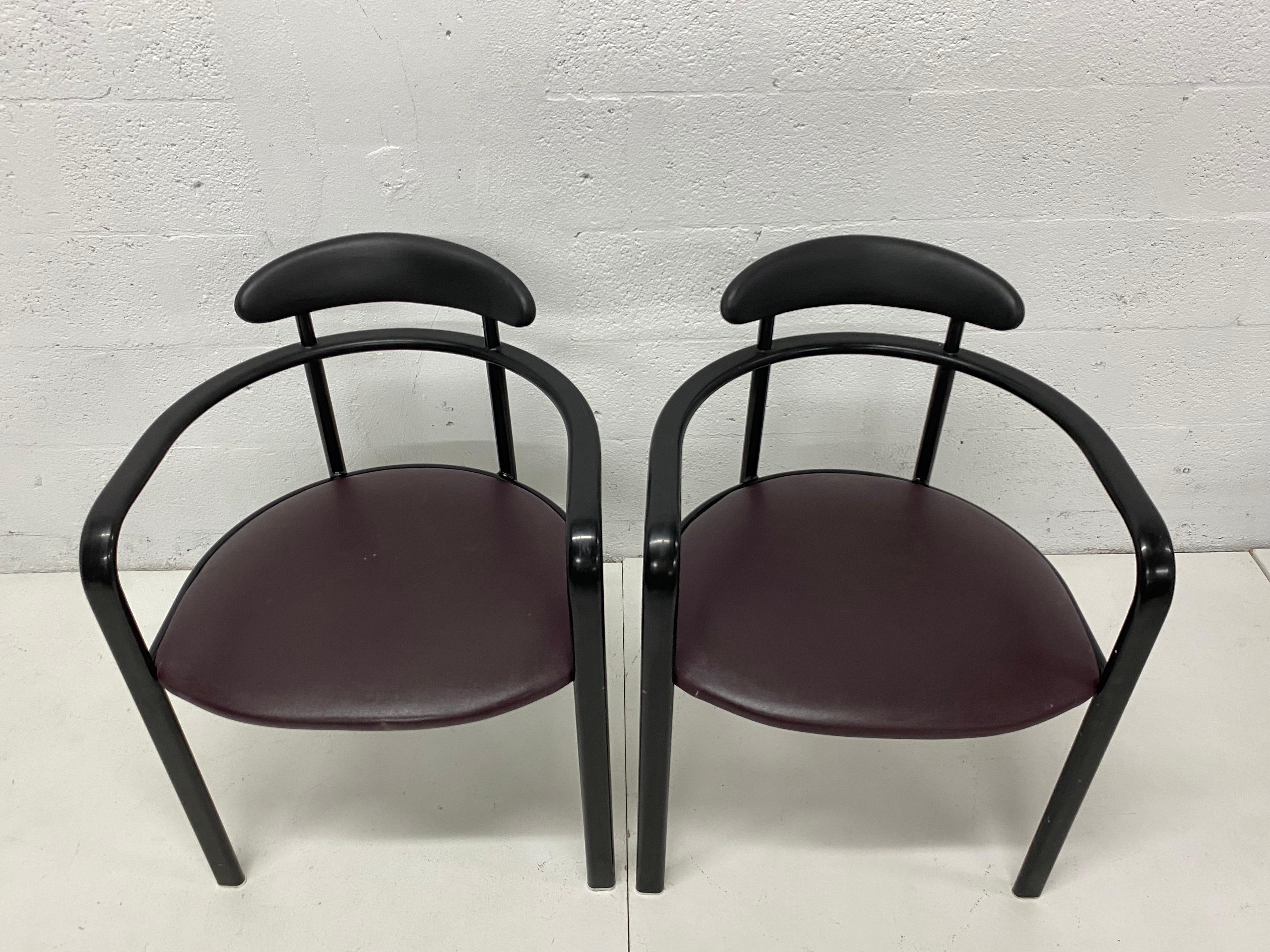 Late 20th Century Black Postmodern Dining Chairs by Hank Loewenstein, 1980s