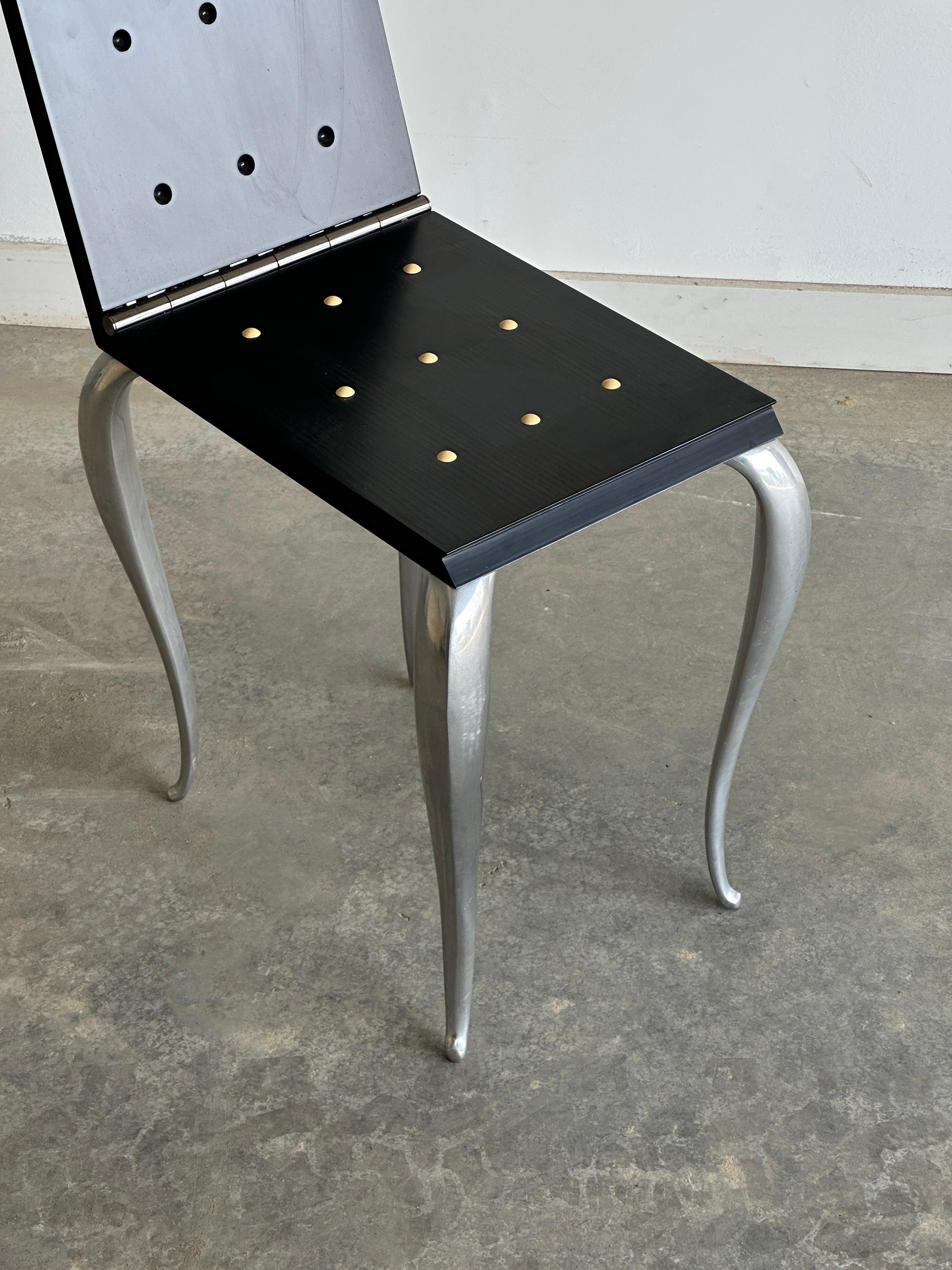 Black postmodern Lola Mundo folding chair/stool by Philippe Starck for Driade  2