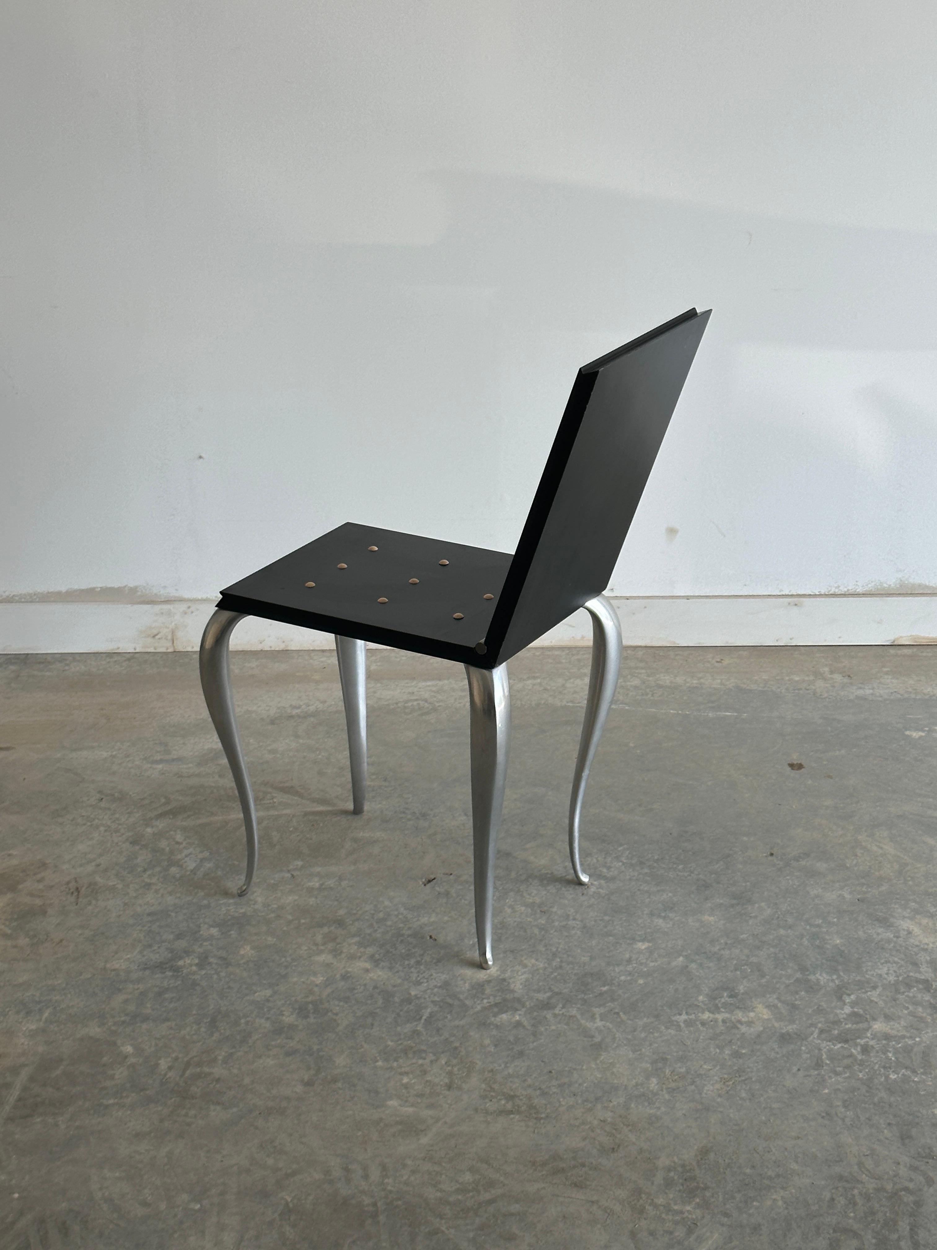 Italian Black postmodern Lola Mundo folding chair/stool by Philippe Starck for Driade 