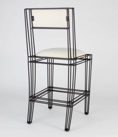 Black Powder-Coated Indoor or Outdoor Wrought Iron Counter Stools by Casamidy