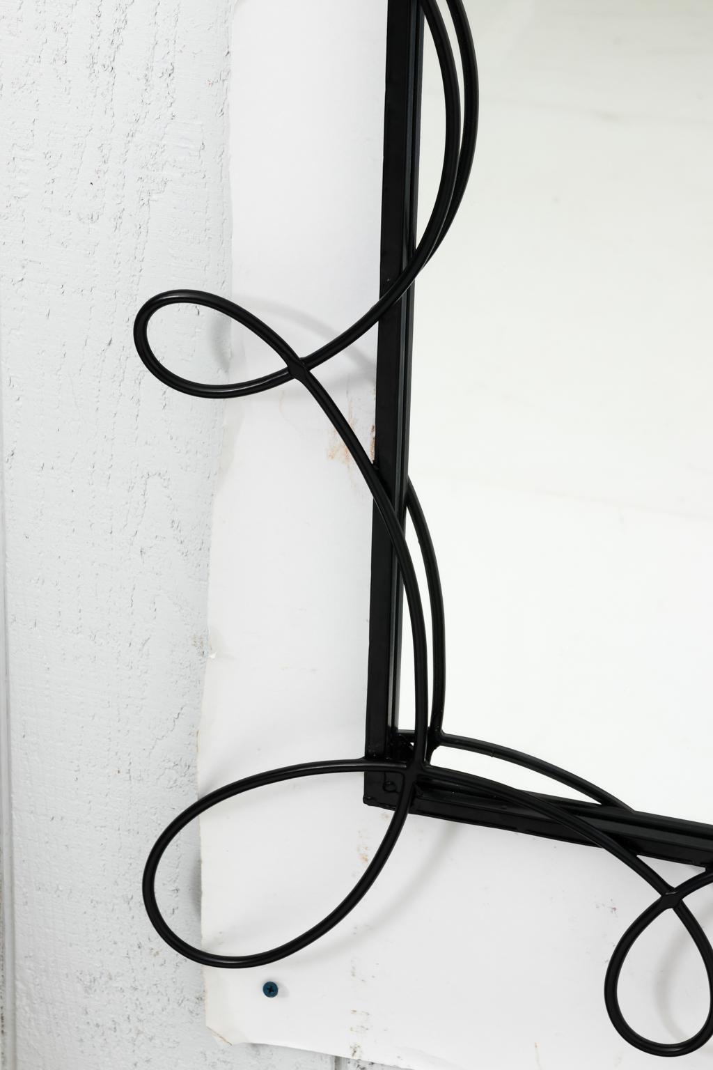 black scroll mirror