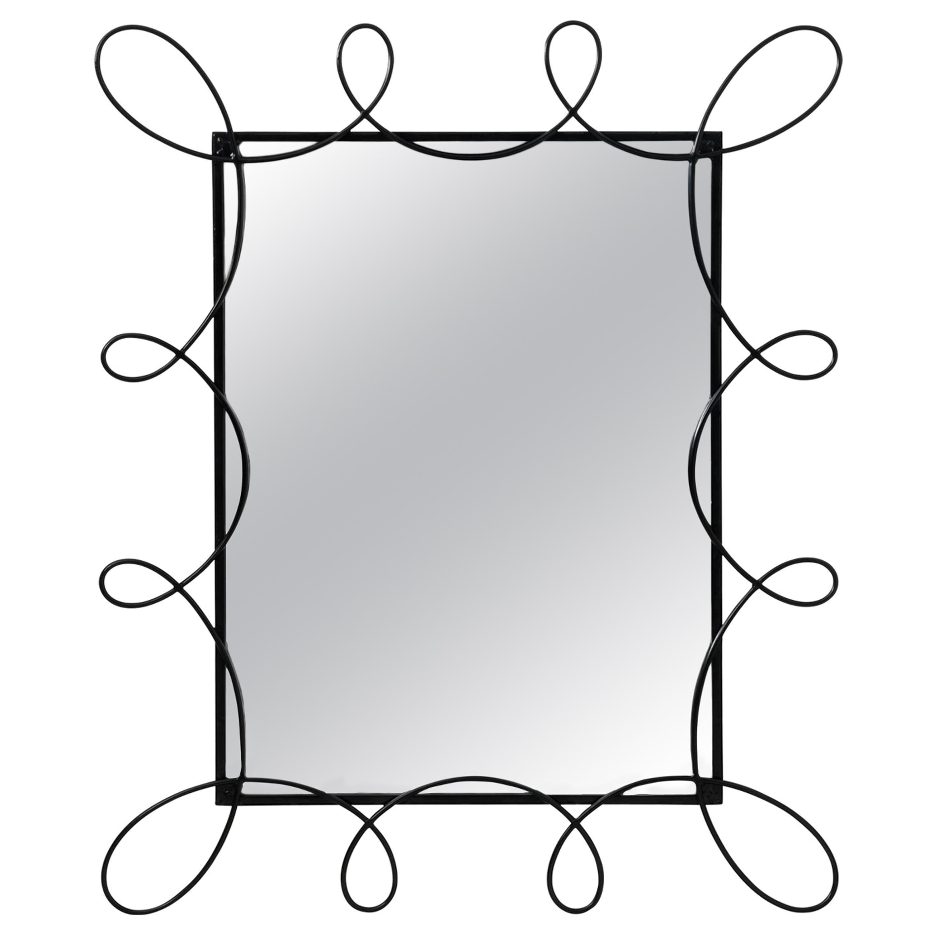 Black Powder Coated Scroll Mirror