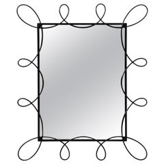 Black Powder Coated Scroll Mirror