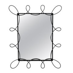 Vintage Black Powder Coated Scrolled Iron Mirror