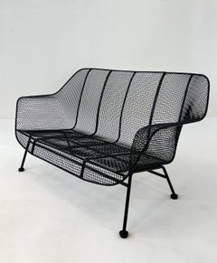 Black Powder Coated ‘Sculptura’ Patio Settee by Russell Woodard