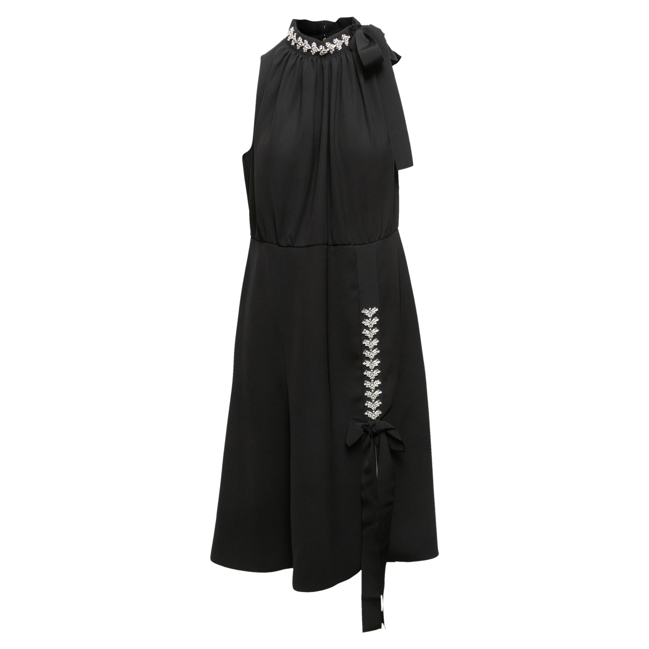 Black Prada 2018 Crystal-Embellished Dress Size US M/L For Sale