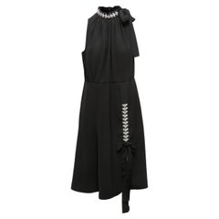 Schwarzes Prada-Kleid mit Kristallverzierung in Schwarz, 2018, Größe US M/L