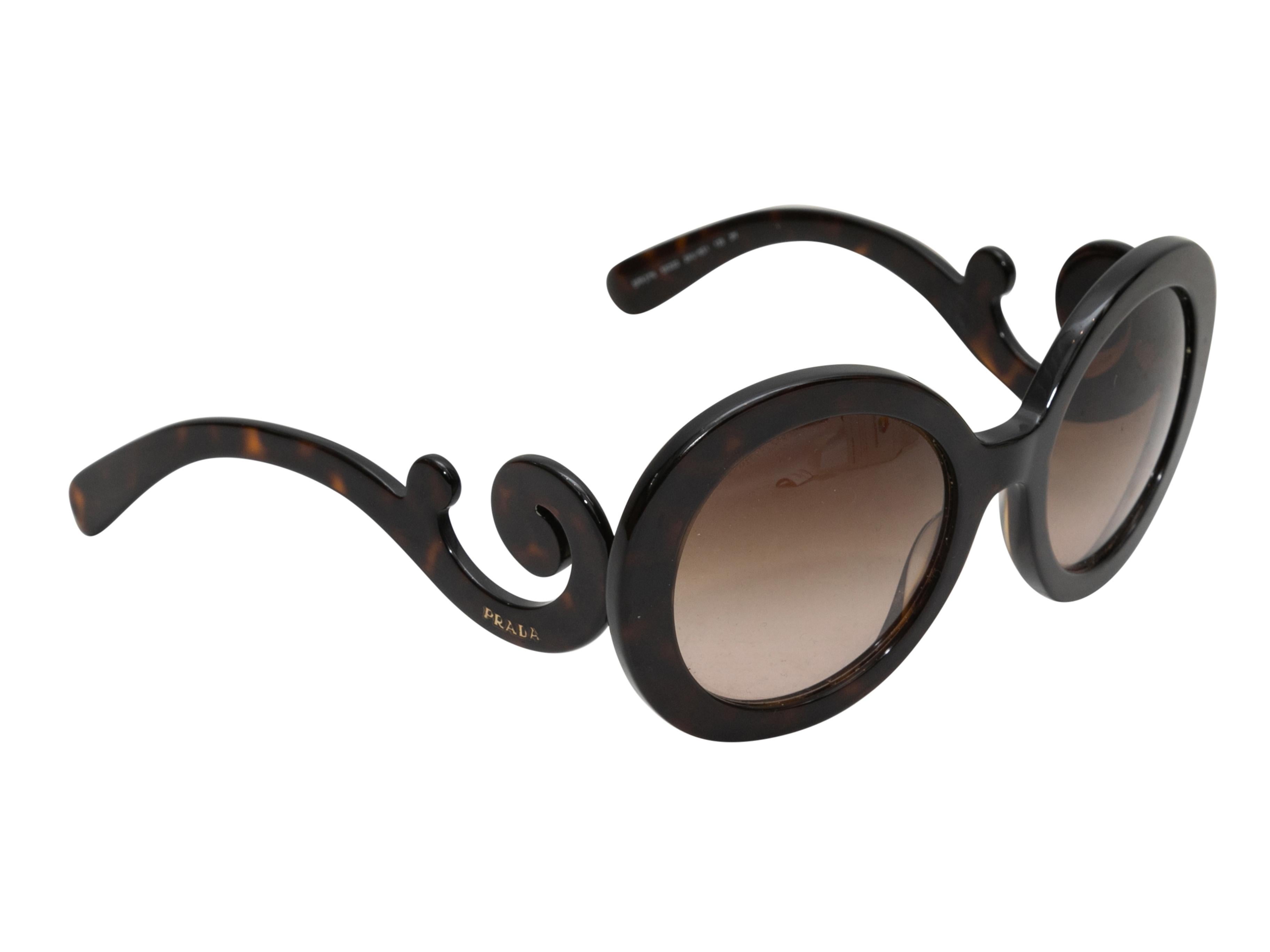 Gafas de sol redondas de acetato barroco negro de Prada. 2,5
