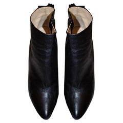 Black Prada Boot with Leather Frill on Heel