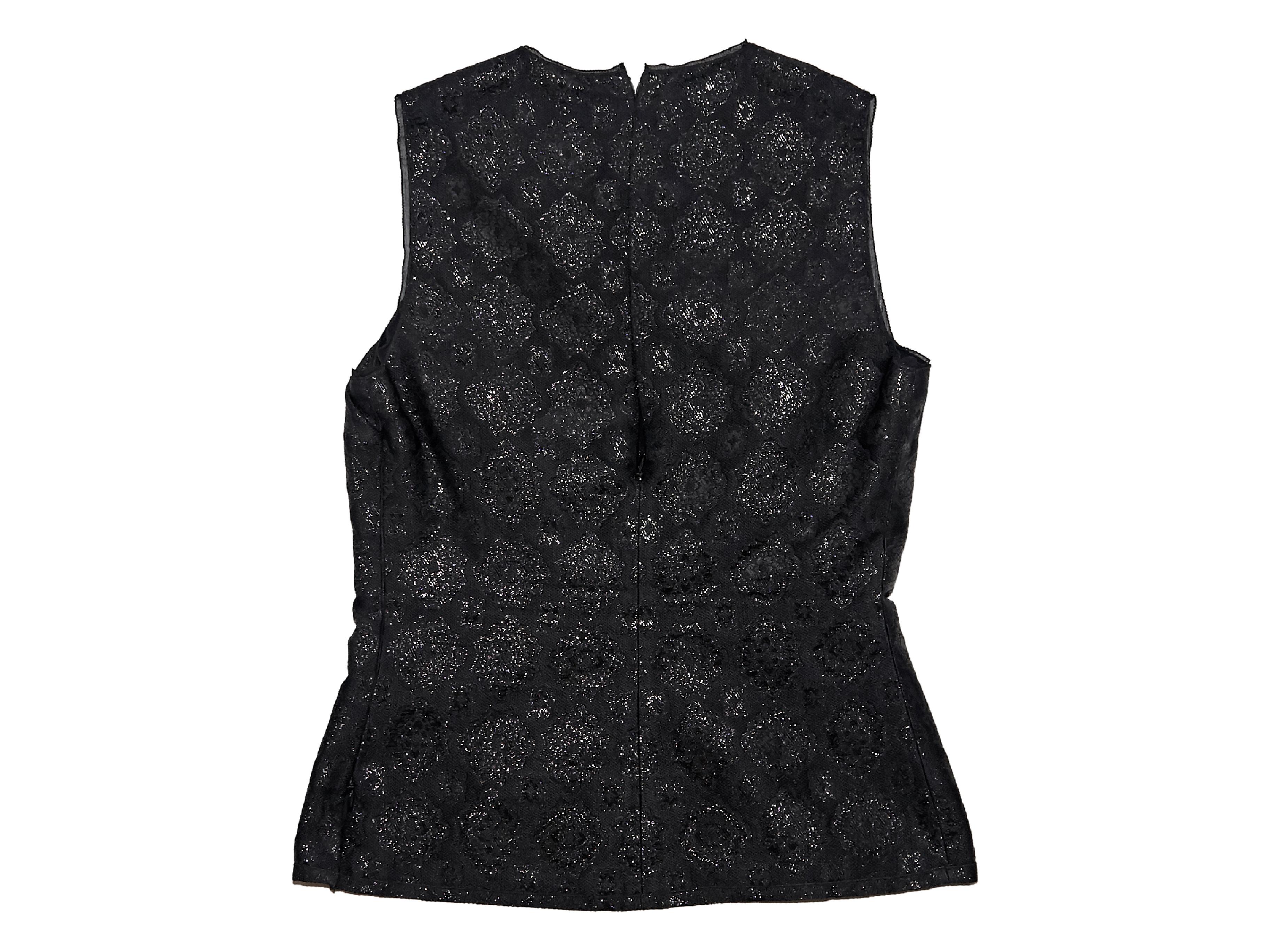 Black Prada Floral Brocade Blouse In Good Condition In New York, NY