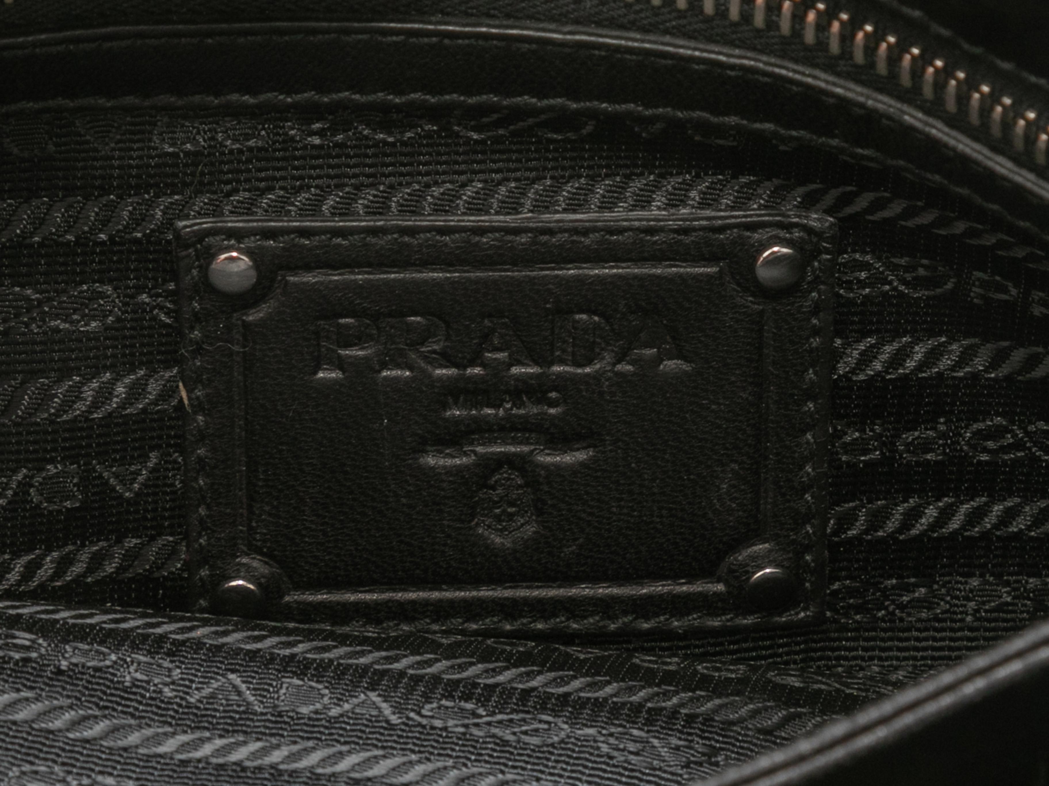 Black Prada Guipure Lace Ruffle Shoulder Bag In Good Condition In New York, NY