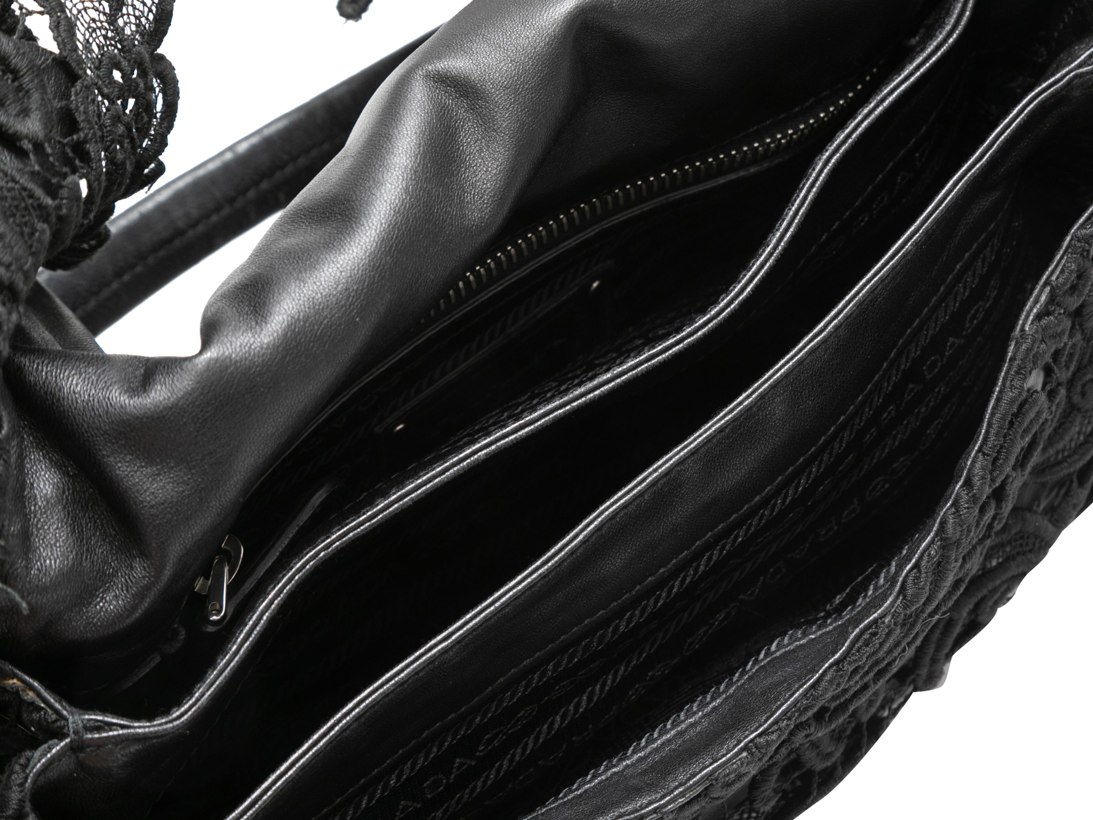 Black Prada Guipure Lace Ruffle Shoulder Bag 1