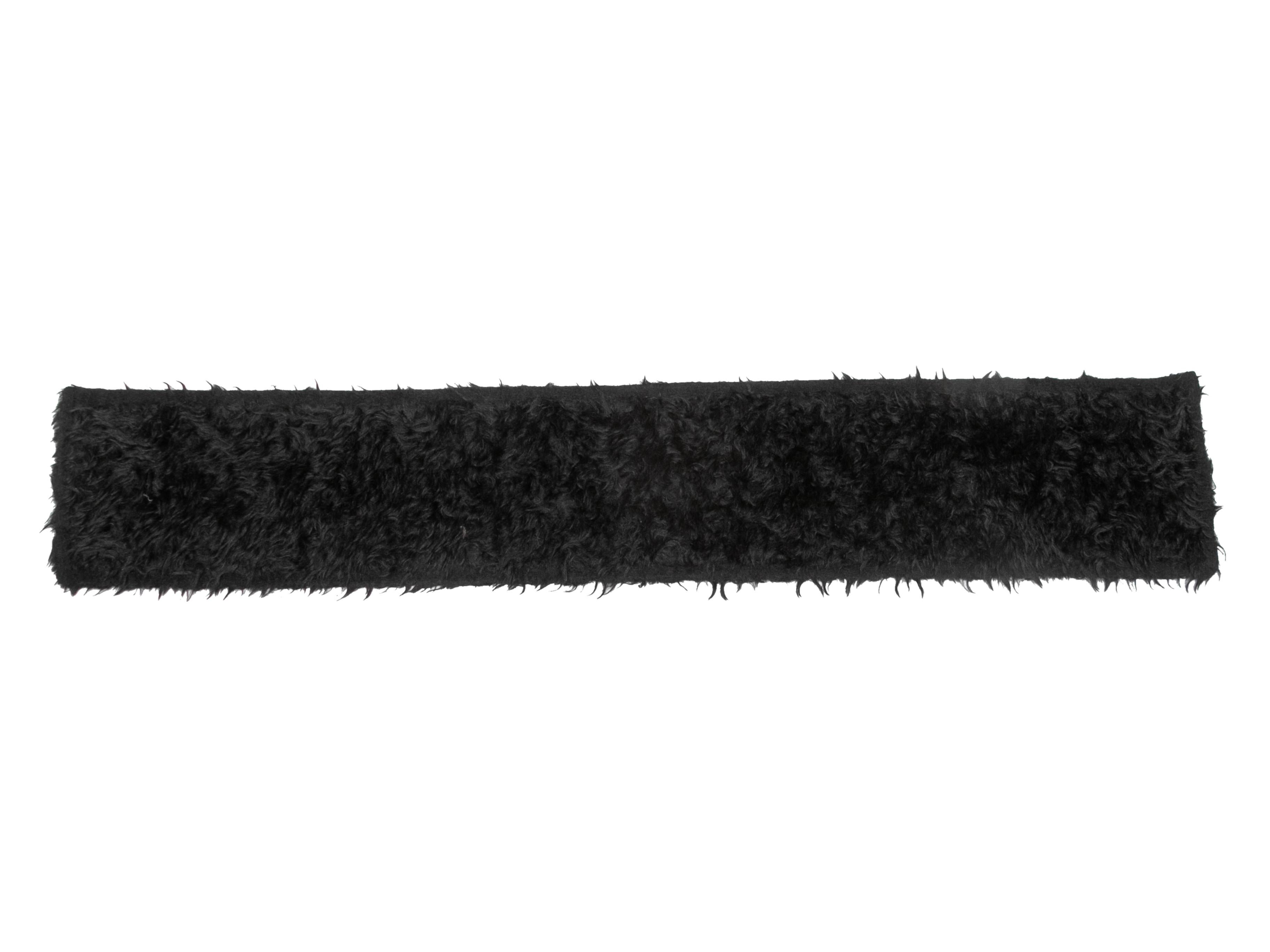 Black Prada Lamb Fur Scarf In Good Condition For Sale In New York, NY