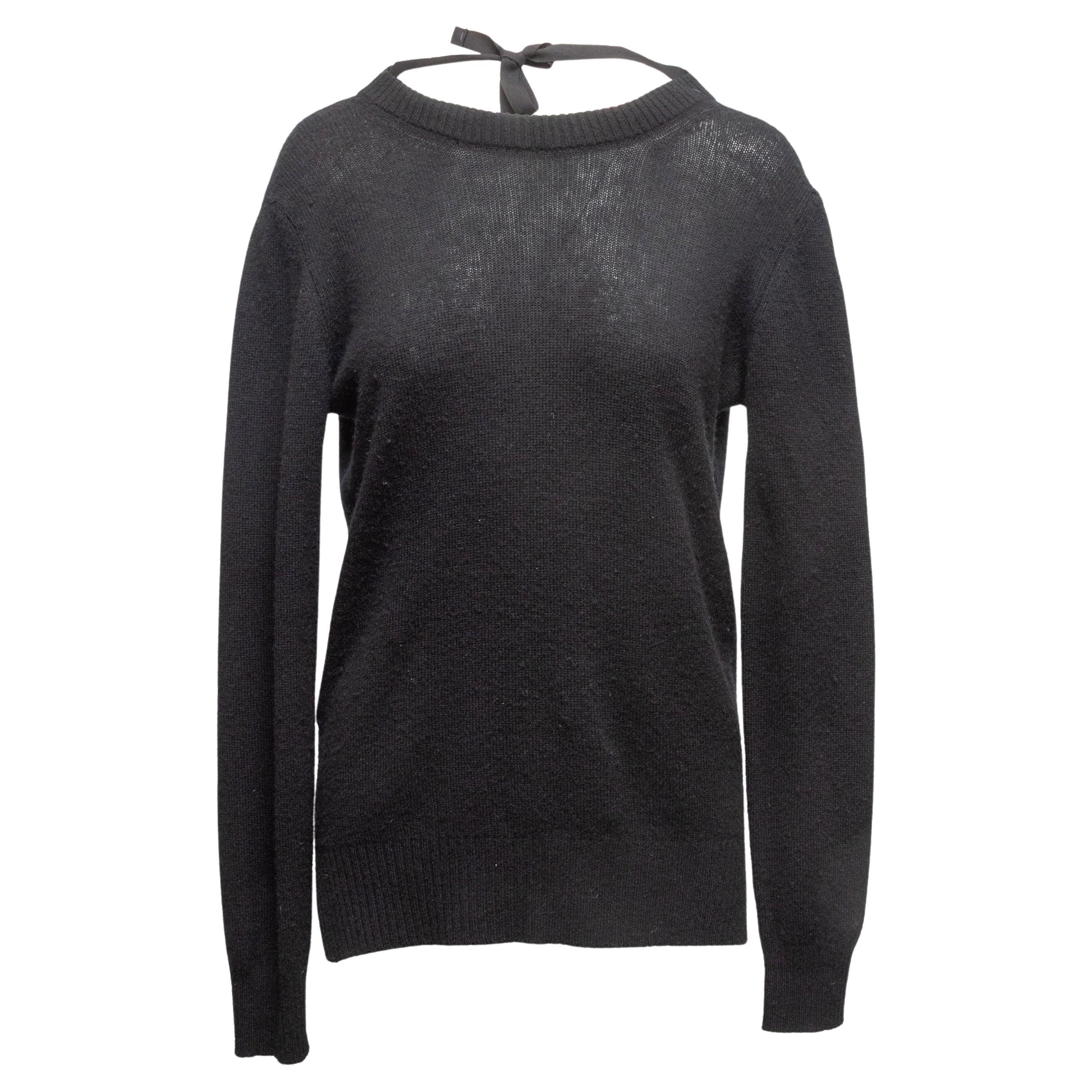 Black Prada Low Back Knit Sweater (Pull en tricot à dos nu)