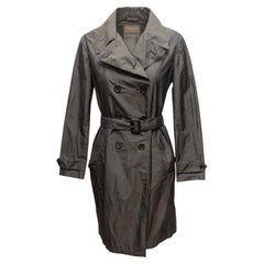 Black Prada Nylon Double-Breasted Belted Trench Coat