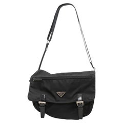 Black Prada Nylon Messenger Bag