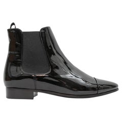 Black Prada Patent Chelsea Boots Size 37.5