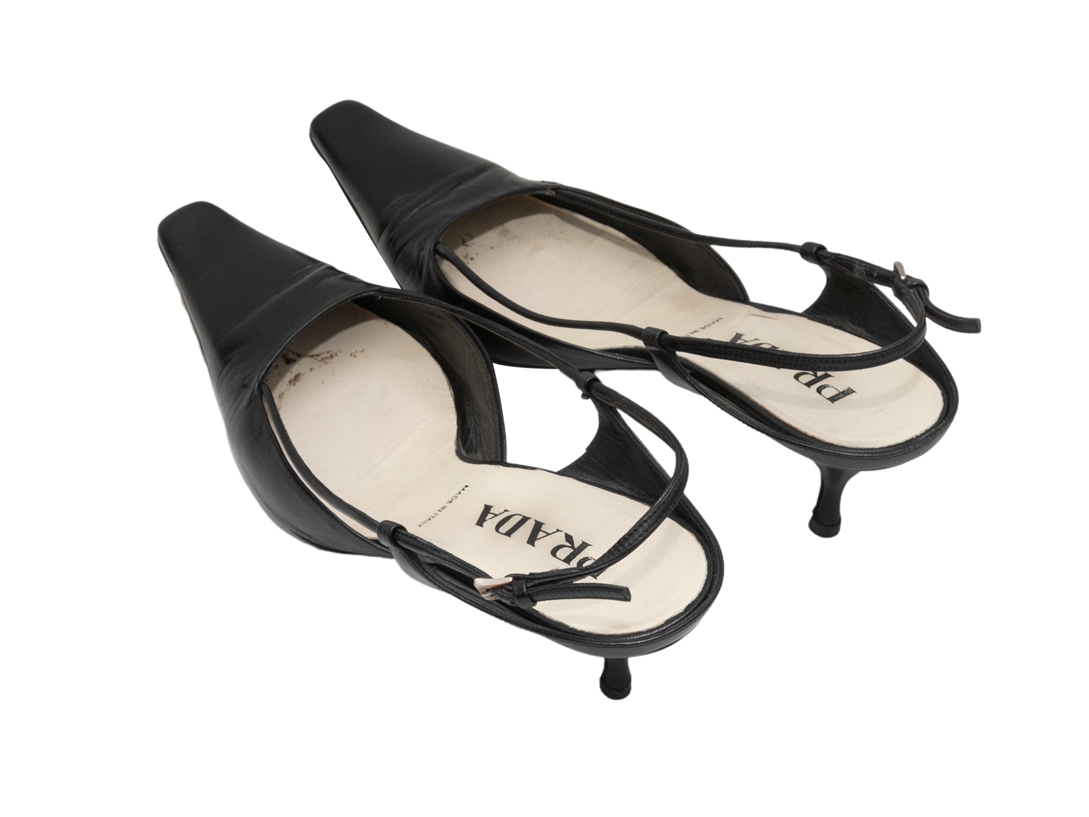 Black Prada Pointed-Toe Slingbacks Size 38.5 In Good Condition In New York, NY