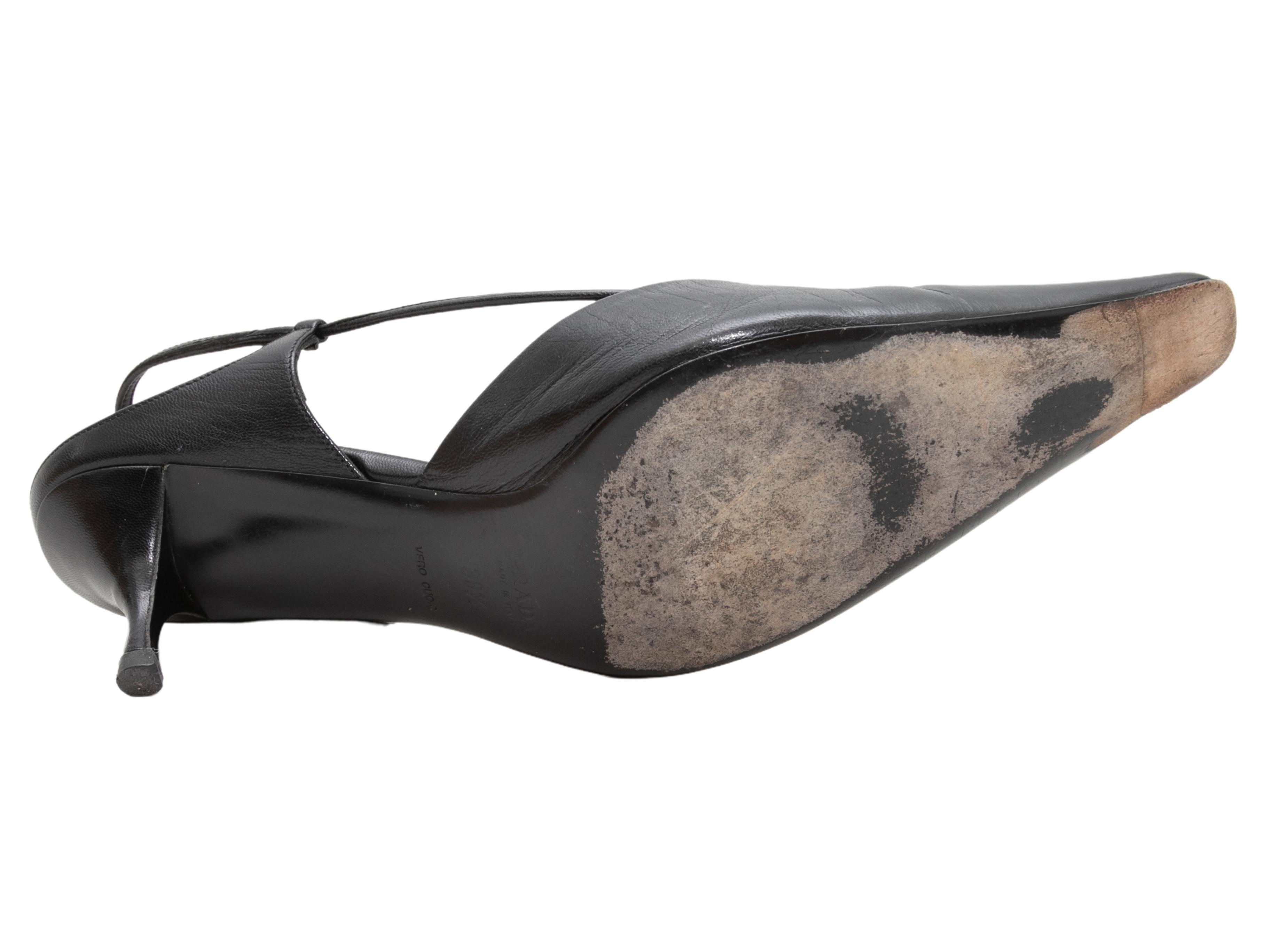 Black Prada Pointed-Toe Slingbacks Size 38.5 1
