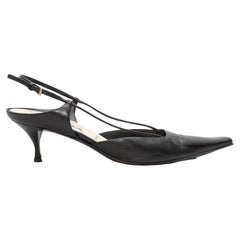 Black Prada Pointed-Toe Slingbacks Size 38.5