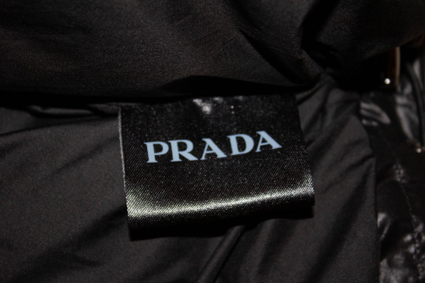 Black Prada Puffa Jacket with Detachable Sleaves For Sale 5