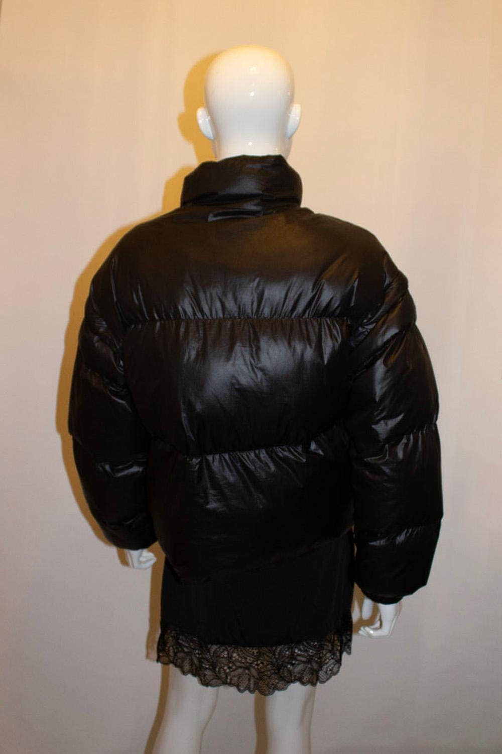 Black Prada Puffa Jacket with Detachable Sleaves For Sale 5