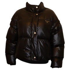 Black Prada Puffa Jacket with Detachable Sleaves