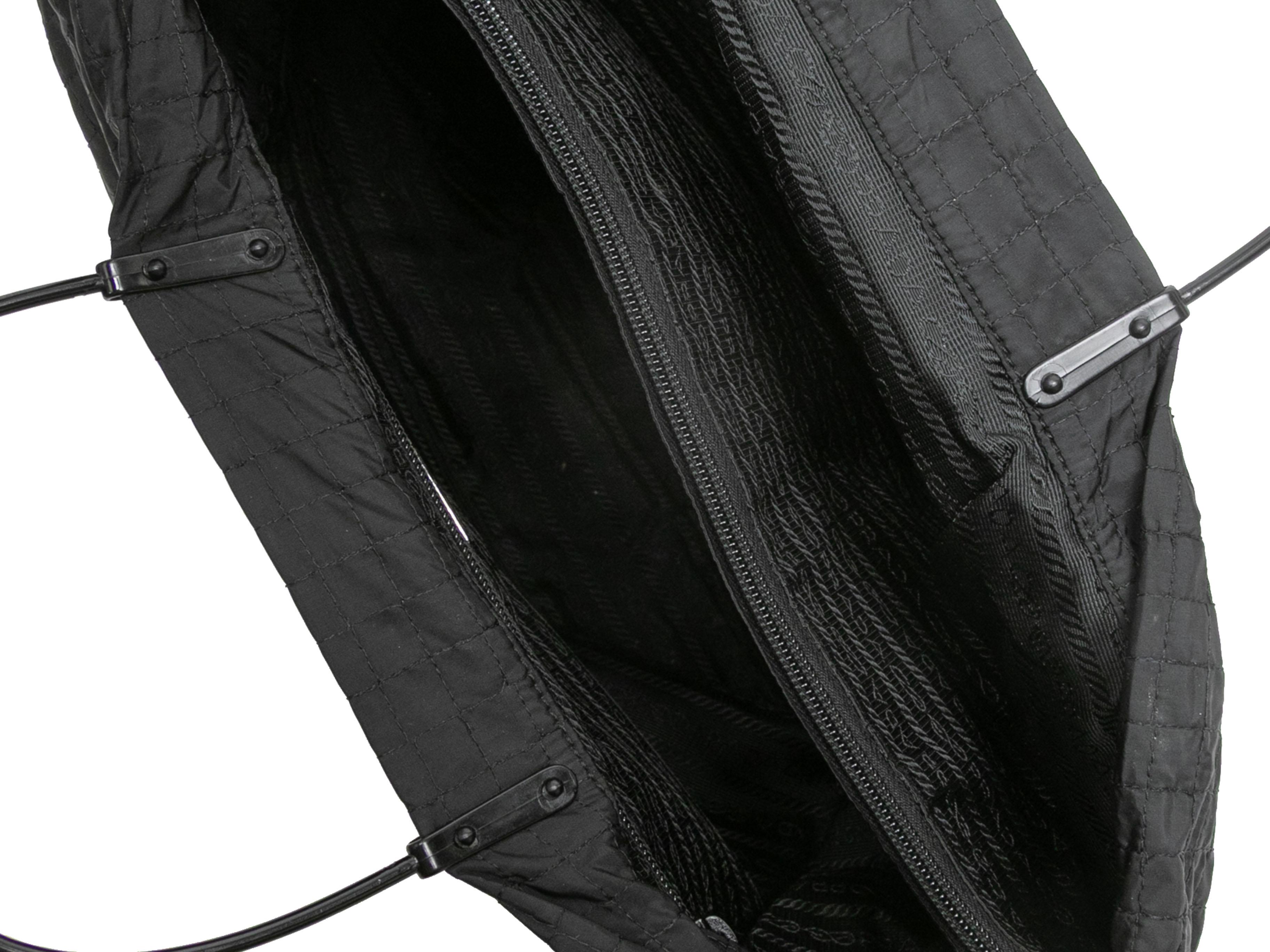 Black Prada Quilted Nylon Tote Bag For Sale 1